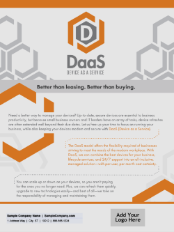 D&H - Template: Device as a Service: Better Than Leasing. Better Than Buying.